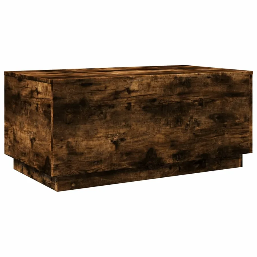 Table basse avec lumières LED chêne fumé 90x50x40 cm - 3