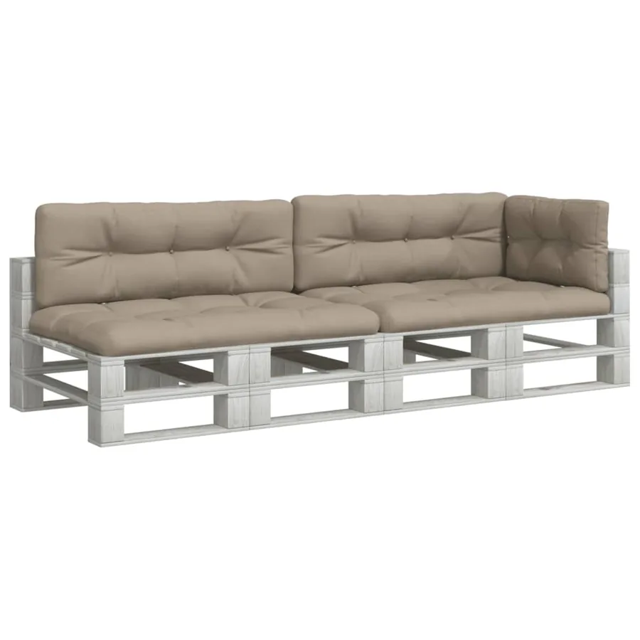 Coussins de palette lot de 5 taupe tissu - 3