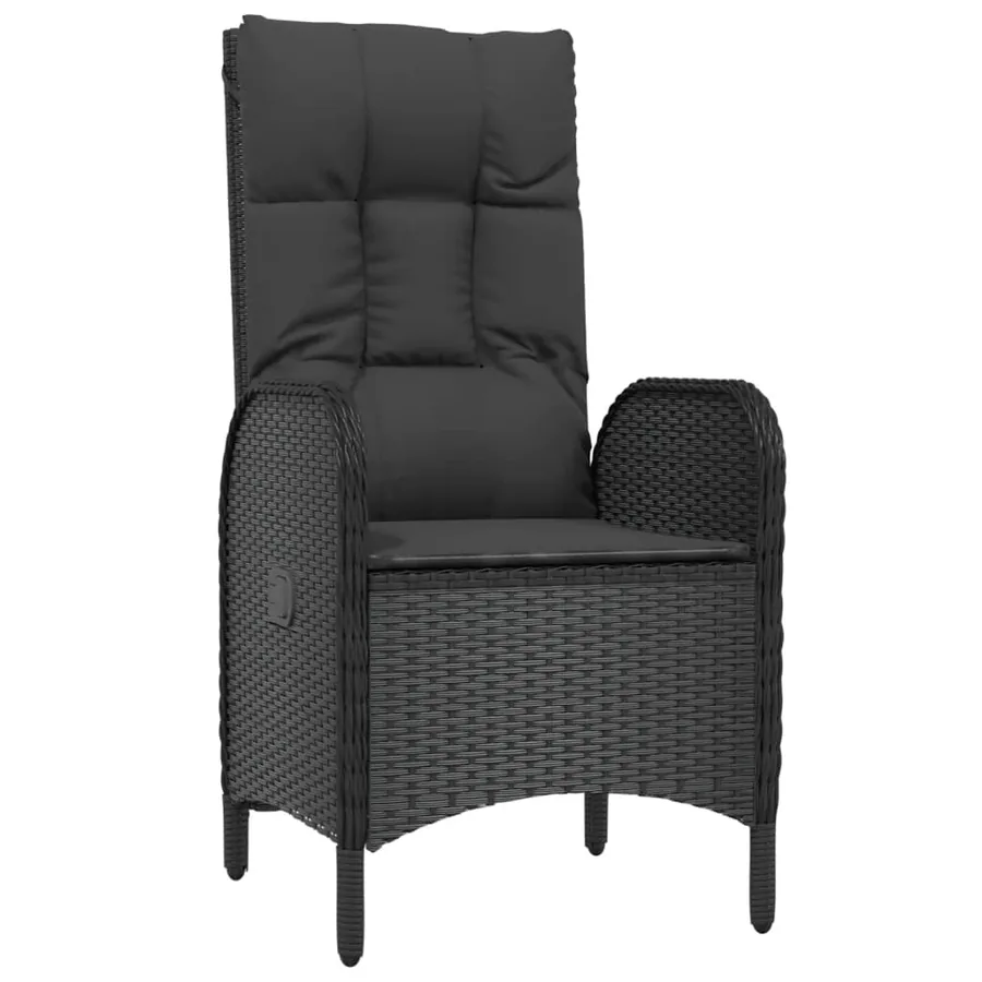 Ensemble à manger de jardin 9pcs coussins noir résine tressée - 3