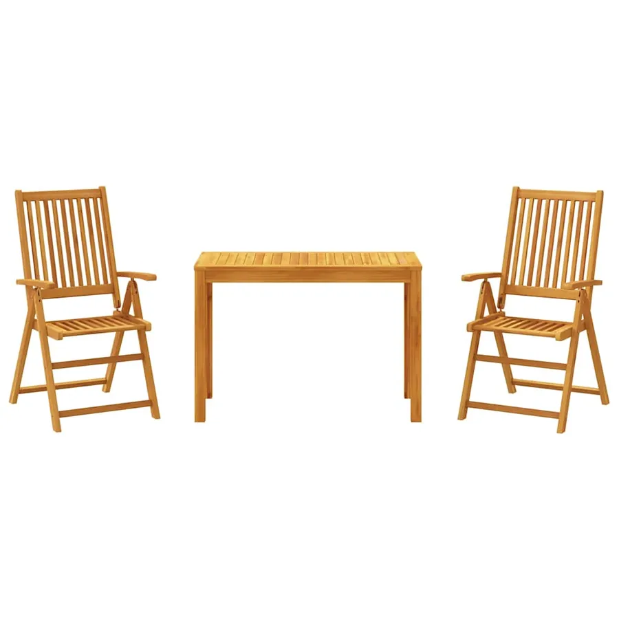 Ensemble à manger de jardin 3 pcs Bois d'acacia solide - 2