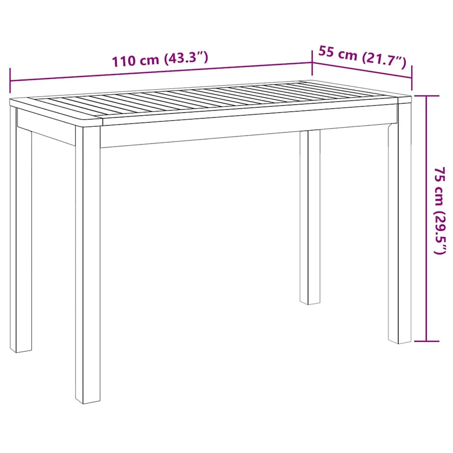Ensemble à manger de jardin 3 pcs Bois d'acacia solide - 9