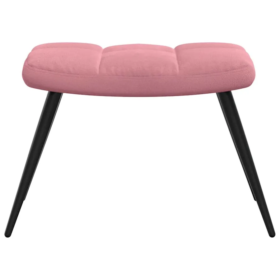 Chaise de relaxation avec tabouret Rose Velours - 7