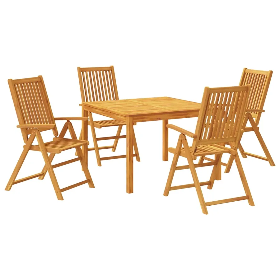 Ensemble à manger de jardin 5 pcs Bois d'acacia solide - 2