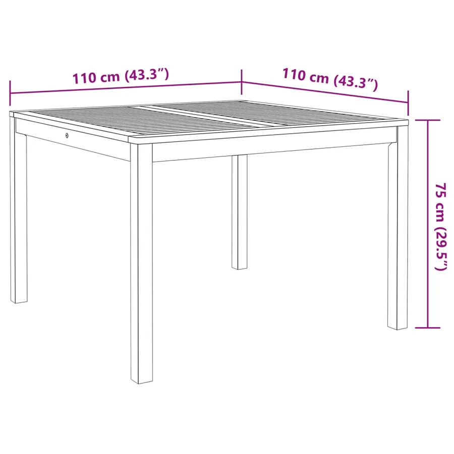 Ensemble à manger de jardin 5 pcs Bois d'acacia solide - 9