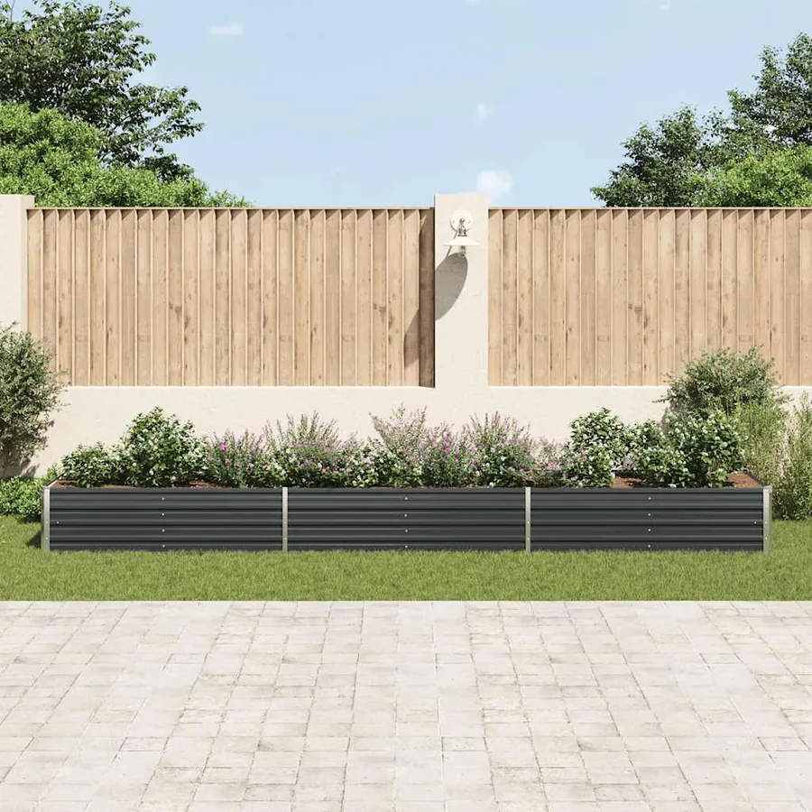 Lit surélevé de jardin Acier galvanisé 480x80x45 cm Anthracite - 3