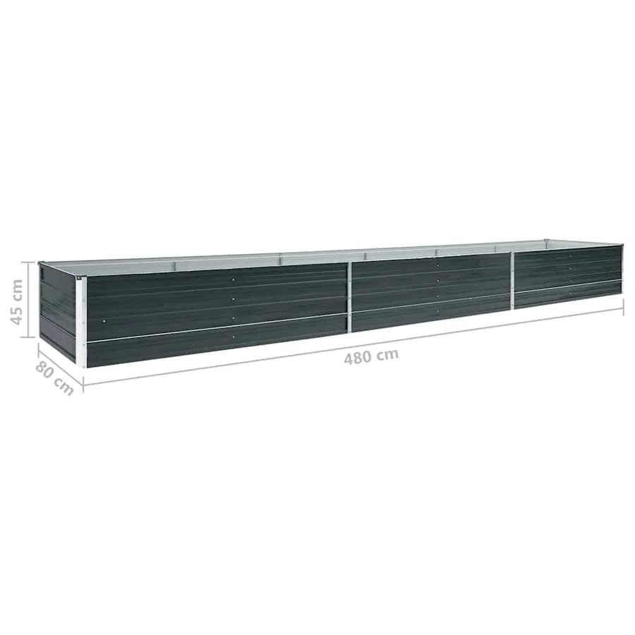 Lit surélevé de jardin Acier galvanisé 480x80x45 cm Anthracite - 7