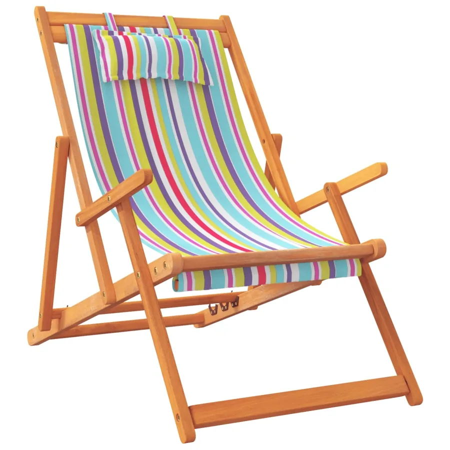 Chaises de plage pliables lot de 2 multicolore tissu - 3