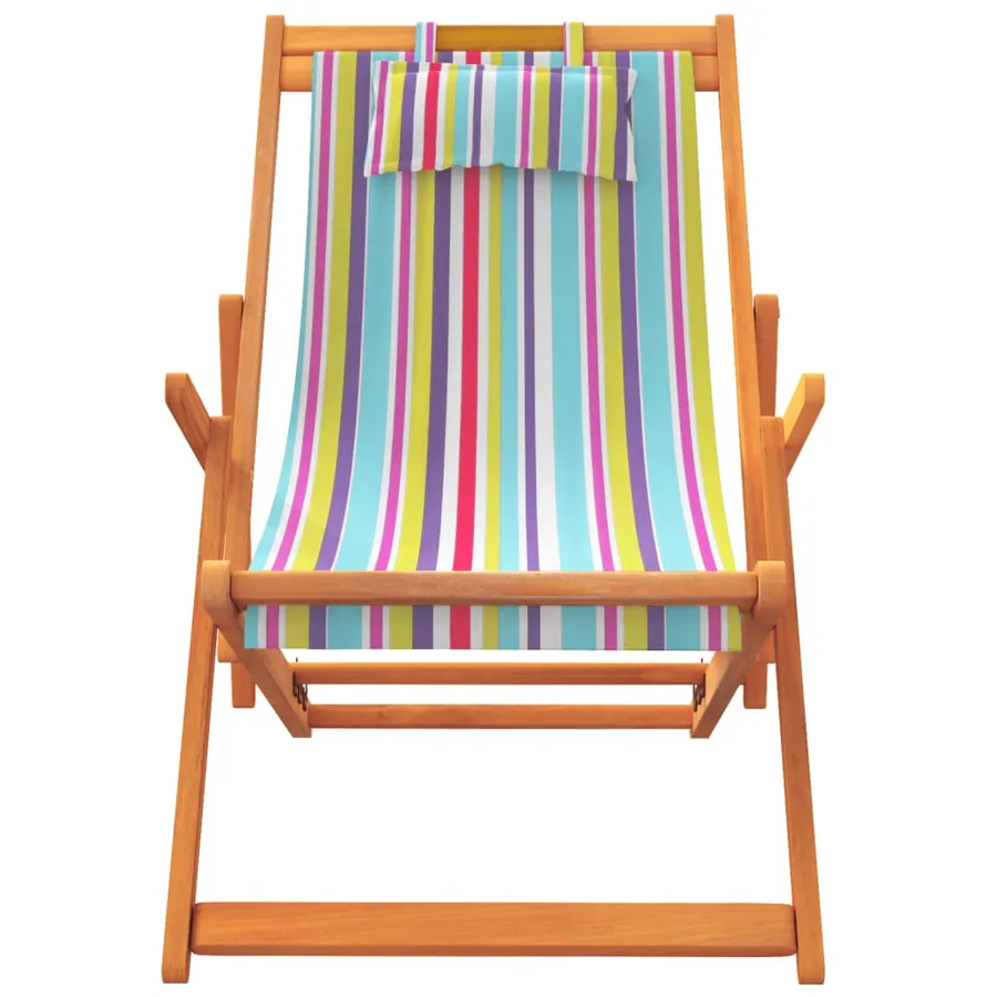 Chaises de plage pliables lot de 2 multicolore tissu - 4