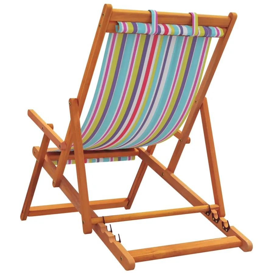 Chaises de plage pliables lot de 2 multicolore tissu - 6