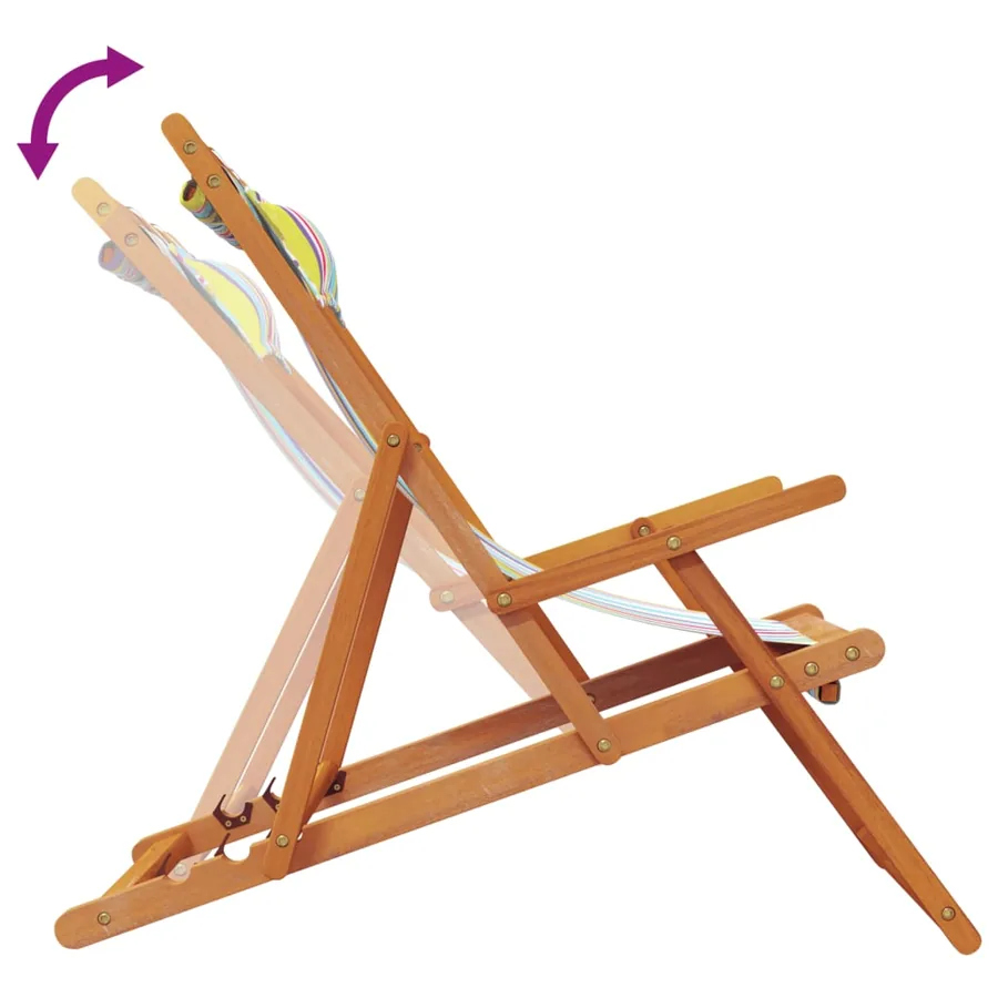 Chaises de plage pliables lot de 2 multicolore tissu - 7