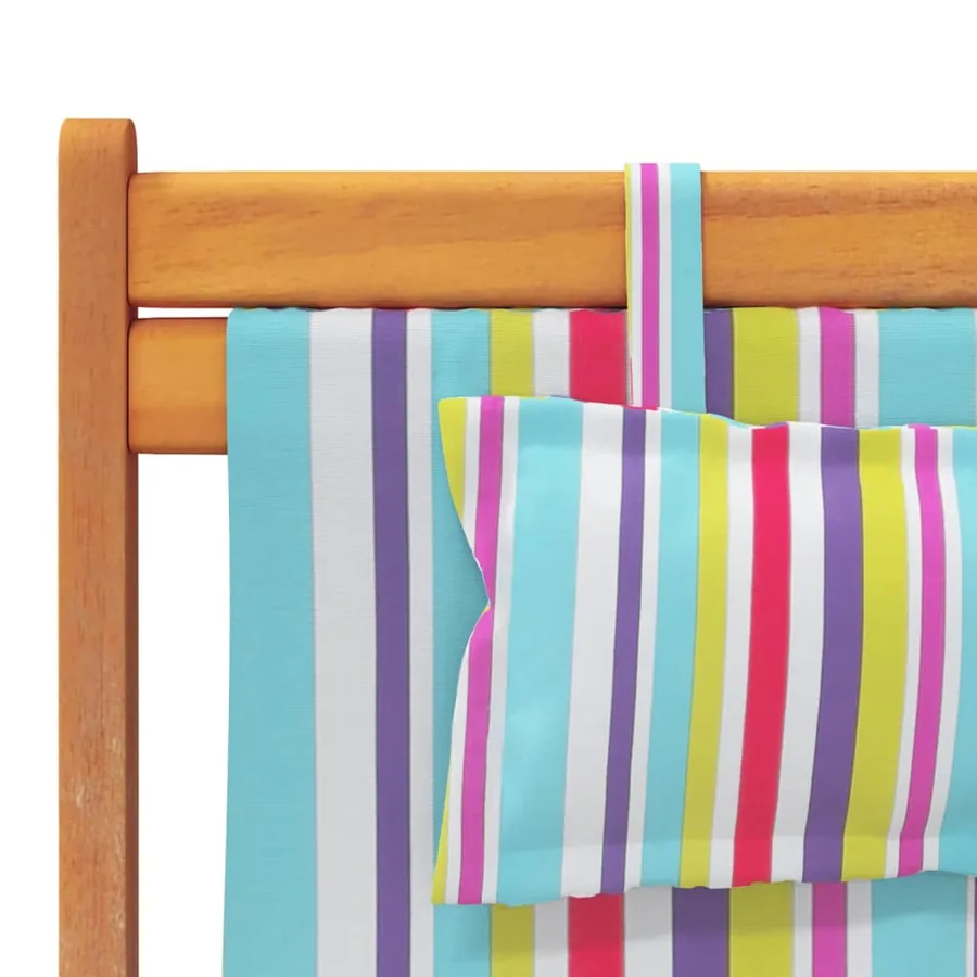 Chaises de plage pliables lot de 2 multicolore tissu - 8