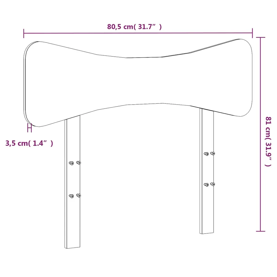 Tête de lit blanc 75 cm bois massif de pin - 9