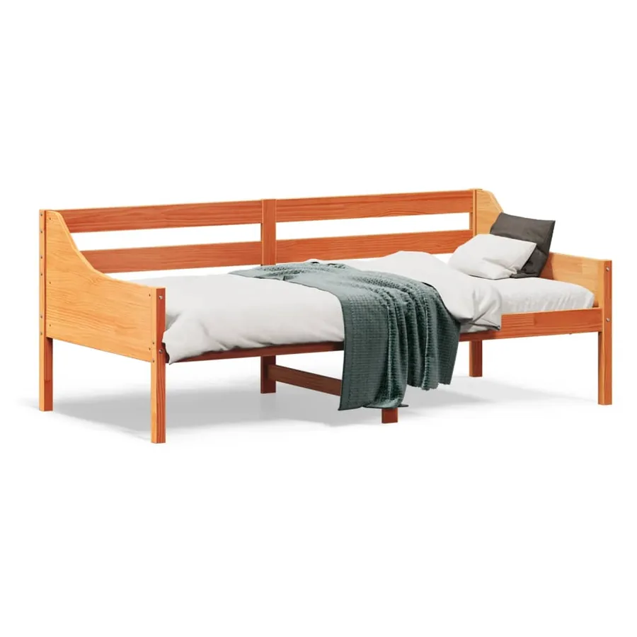 Lit de jour sans matelas cire marron 90x190 cm bois pin massif - 2