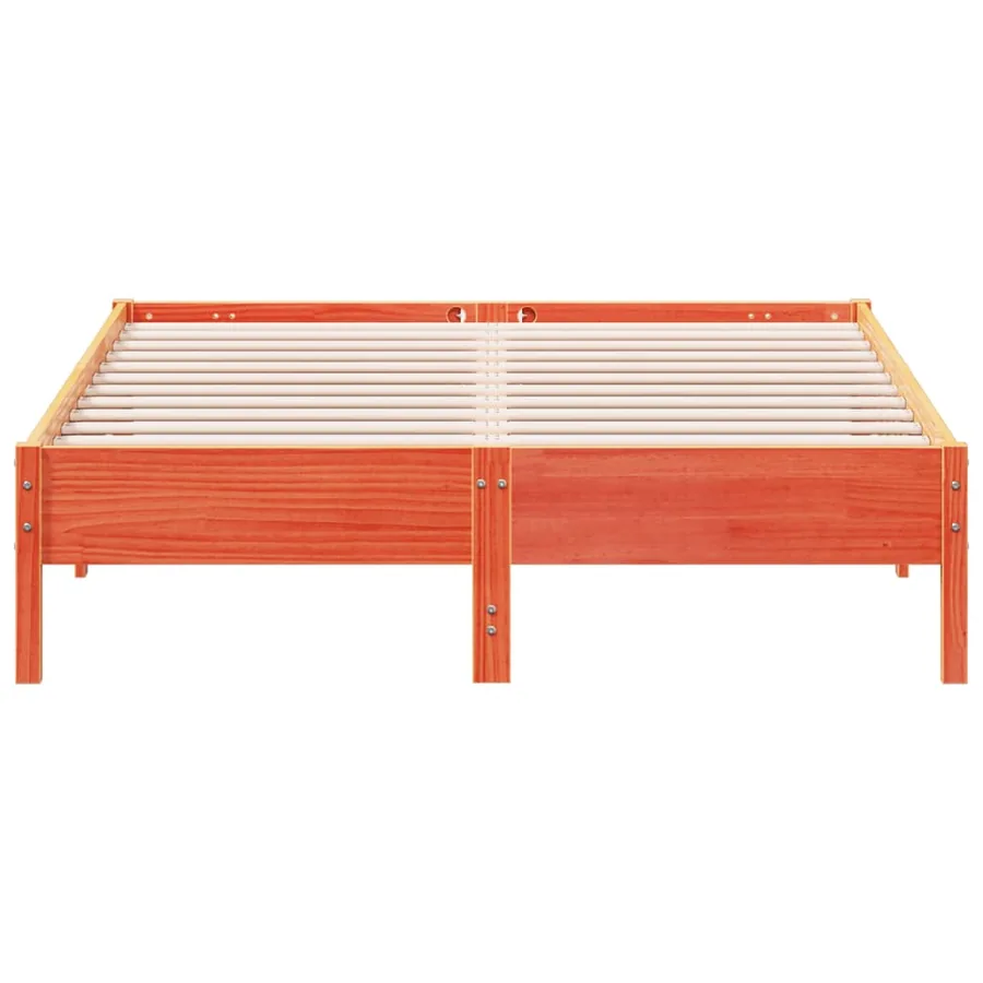 Cadre de lit sans matelas cire marron 120x200cm bois pin massif - 4