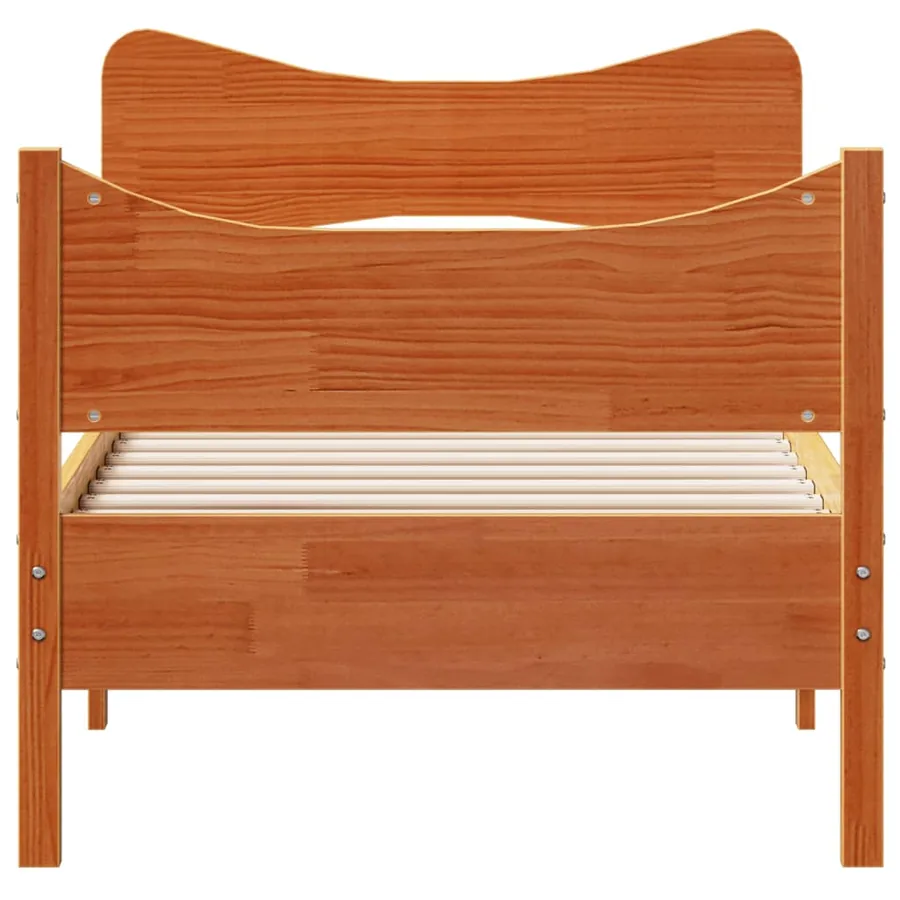 Cadre de lit sans matelas cire marron 90x190 cm bois pin massif - 4