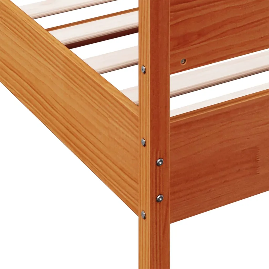 Cadre de lit sans matelas cire marron 90x190 cm bois pin massif - 7