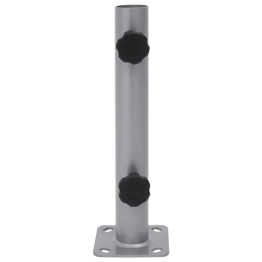Base de parasol pour mât Ø32/34/38 mm argenté acier - 2