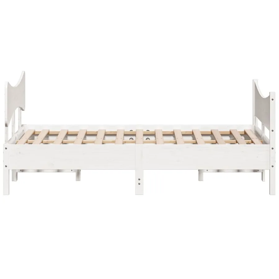 Cadre de lit sans matelas blanc 140x200 cm bois de pin massif - 5