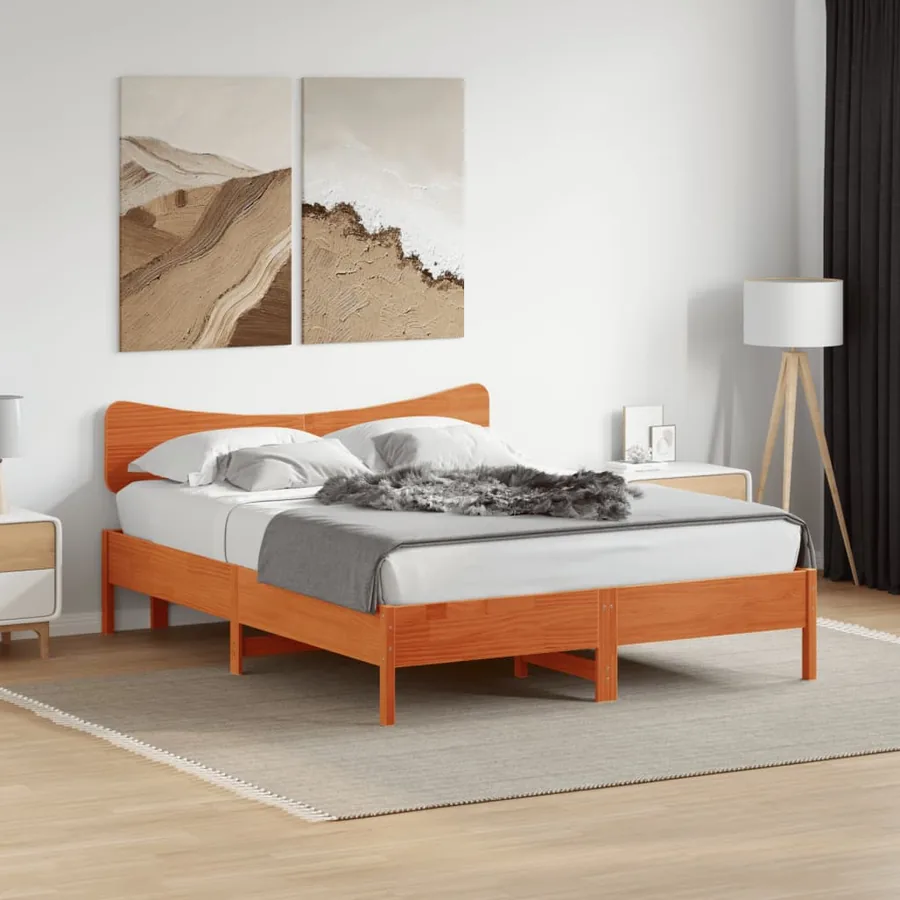 Tête de lit cire marron 160 cm bois massif de pin - 3