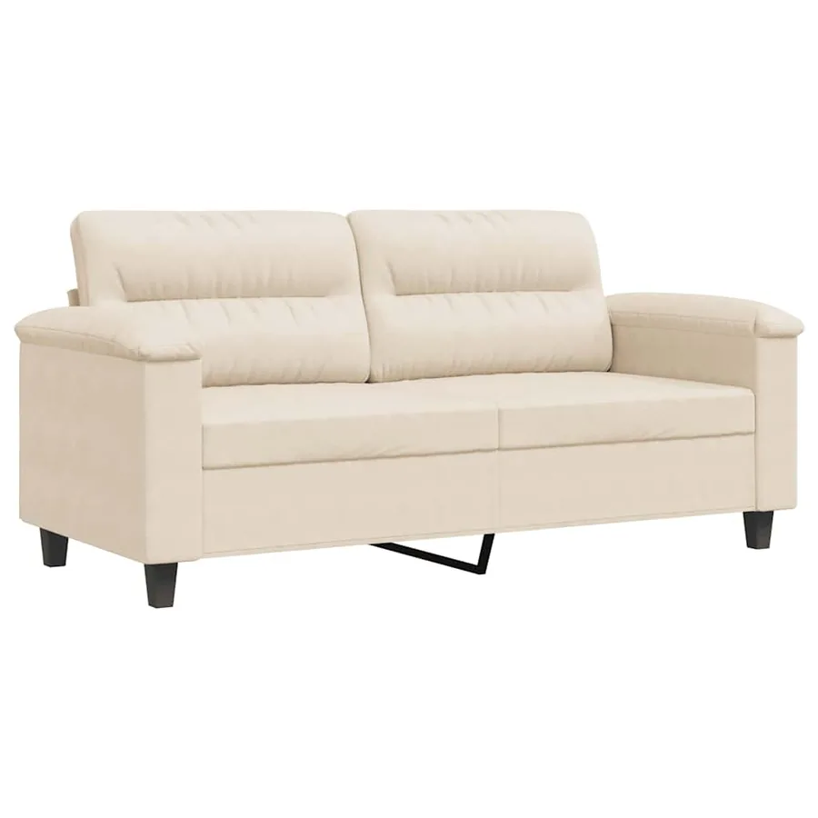 Canapé à 2 places Beige 140 cm Tissu microfibre - 2