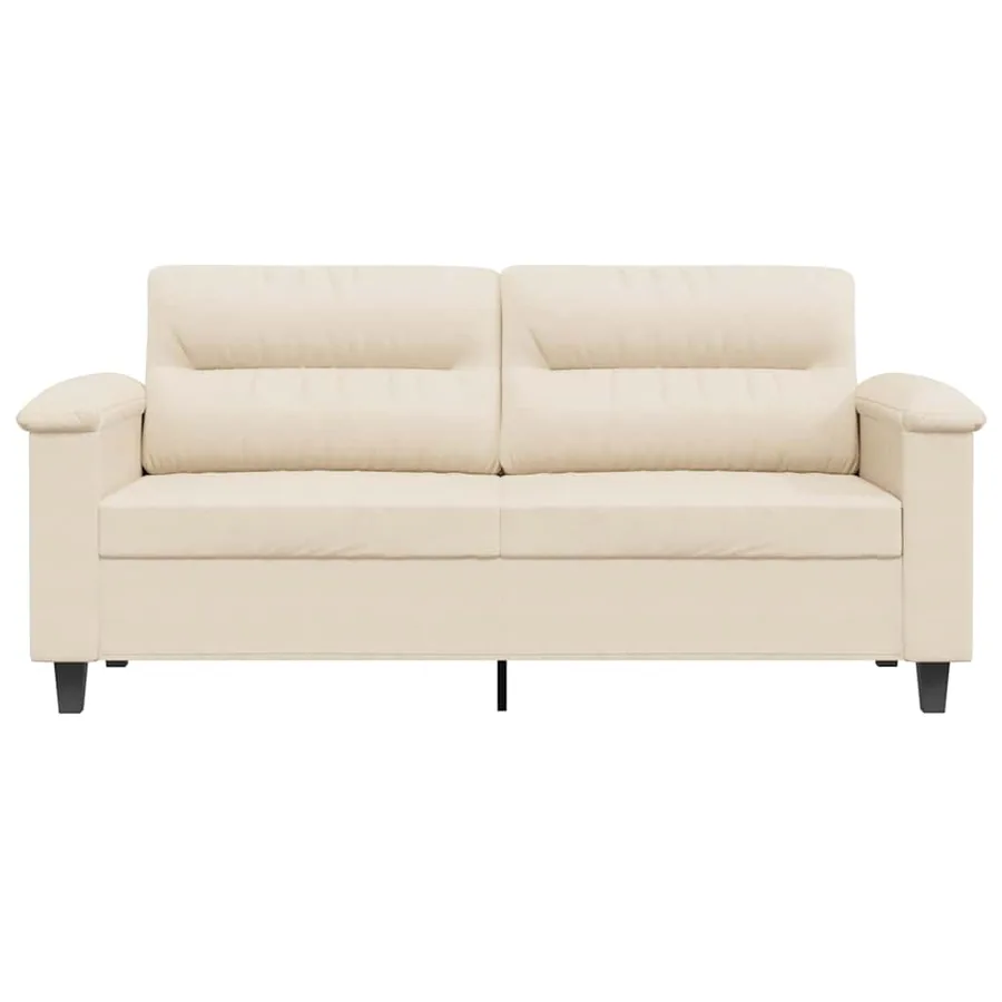 Canapé à 2 places Beige 140 cm Tissu microfibre - 4
