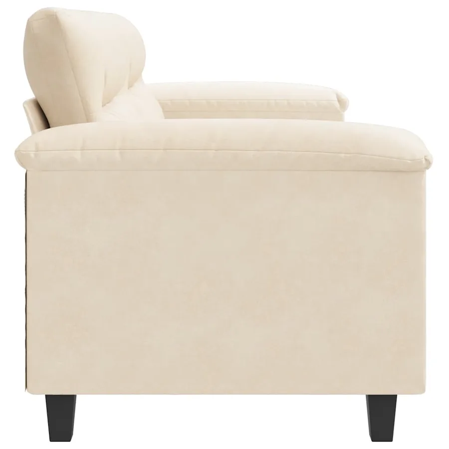 Canapé à 2 places Beige 140 cm Tissu microfibre - 5