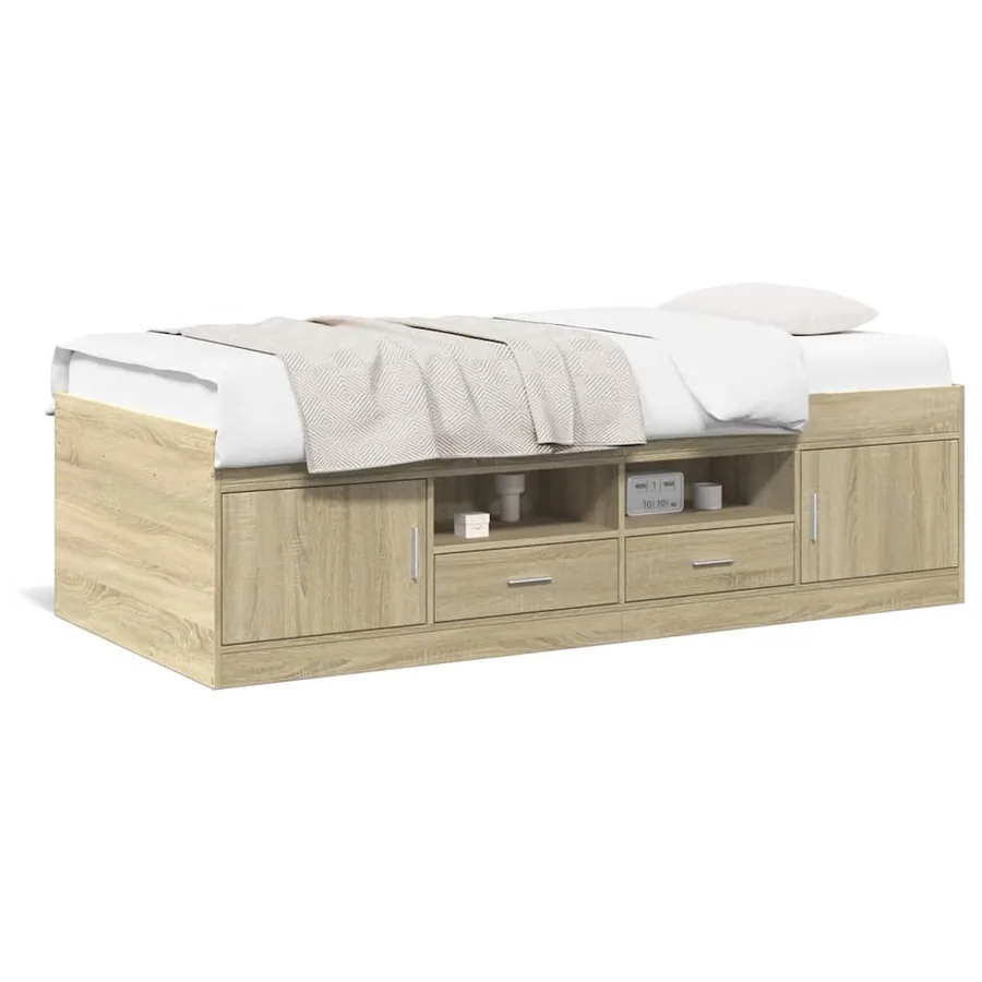 Lit de jour avec tiroirs sans matelas chêne sonoma 75x190 cm - 2