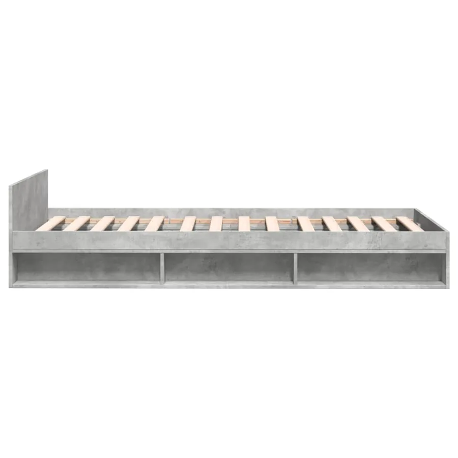 Cadre de lit avec tiroir sans matelas gris béton 90x200 cm - 5