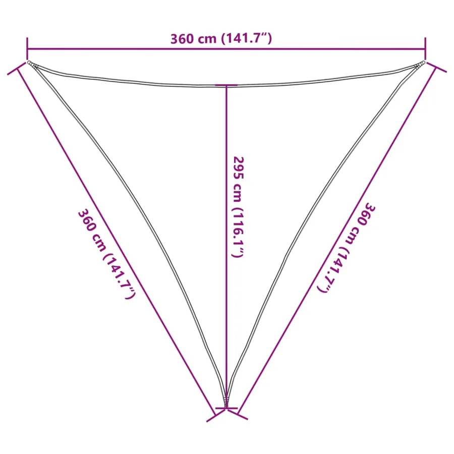 Voile d'ombrage sable 3,6x3,6x3,6 m 100 % polyester oxford - 10