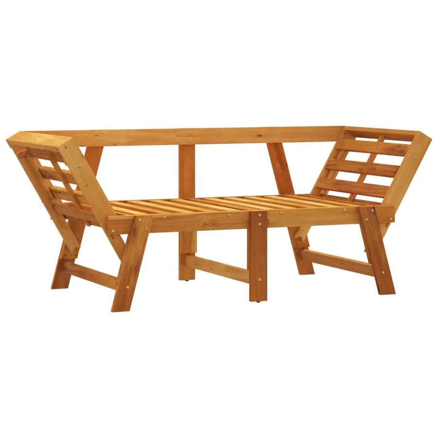 Banc de jardin avec coussins 2 en 1 bois d'acacia massif - 5
