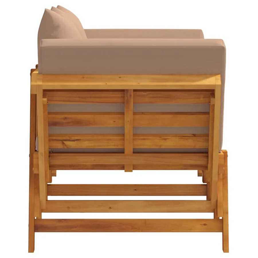 Banc de jardin avec coussins 2 en 1 bois d'acacia massif - 6
