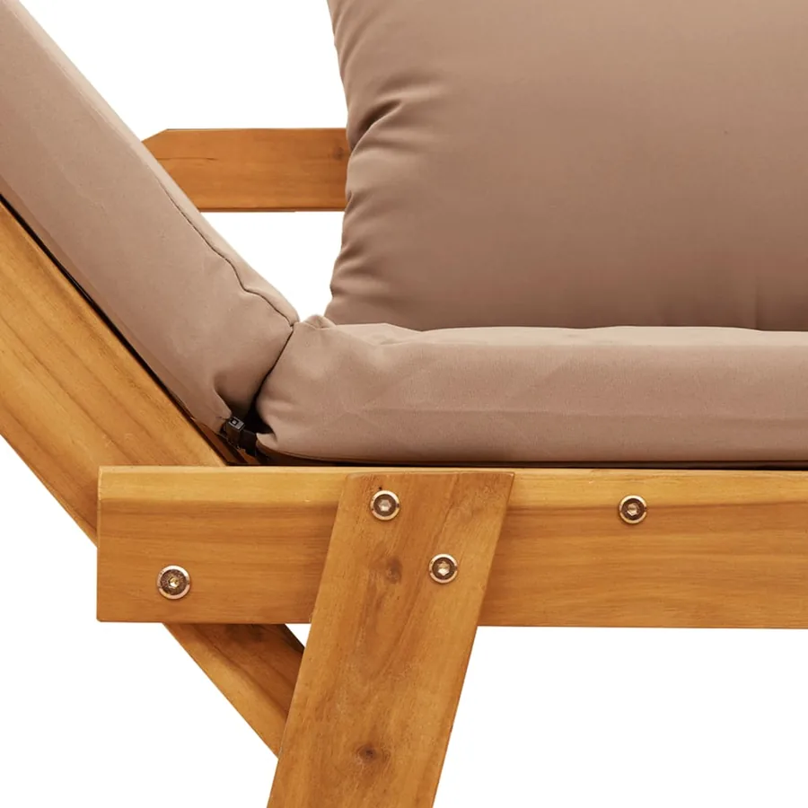Banc de jardin avec coussins 2 en 1 bois d'acacia massif - 9