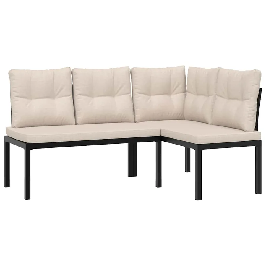 Bancs de jardin avec coussins lot de 2 acier enduit de poudre - 2