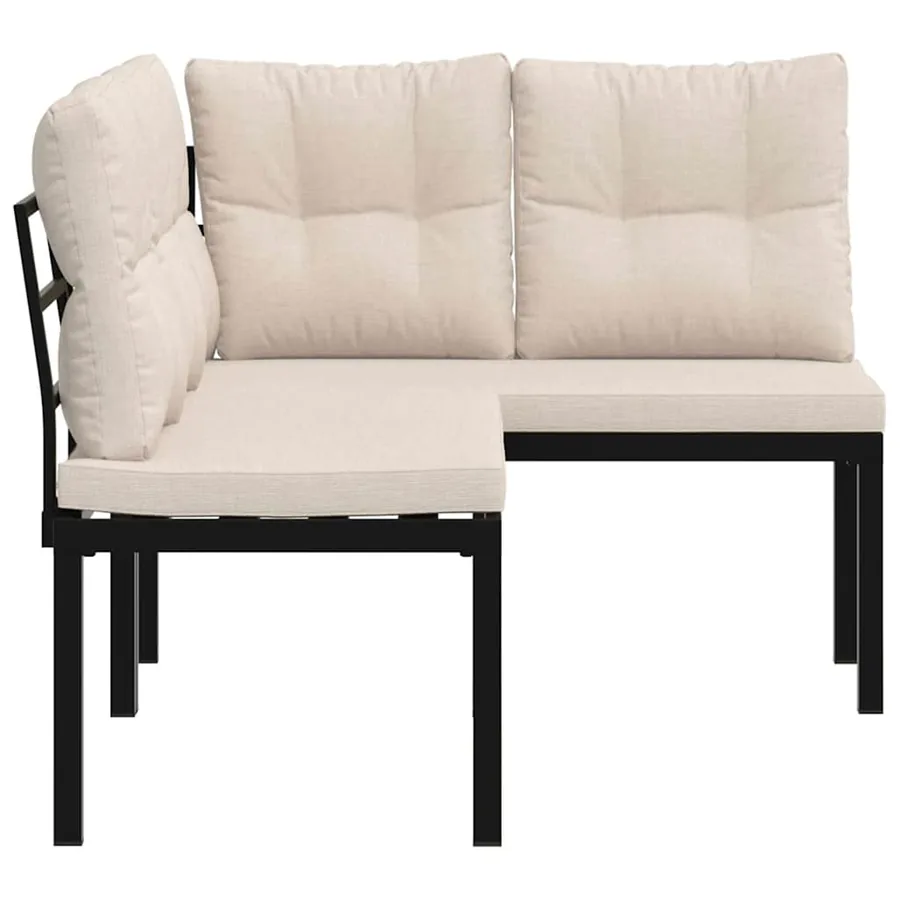 Bancs de jardin avec coussins lot de 2 acier enduit de poudre - 4
