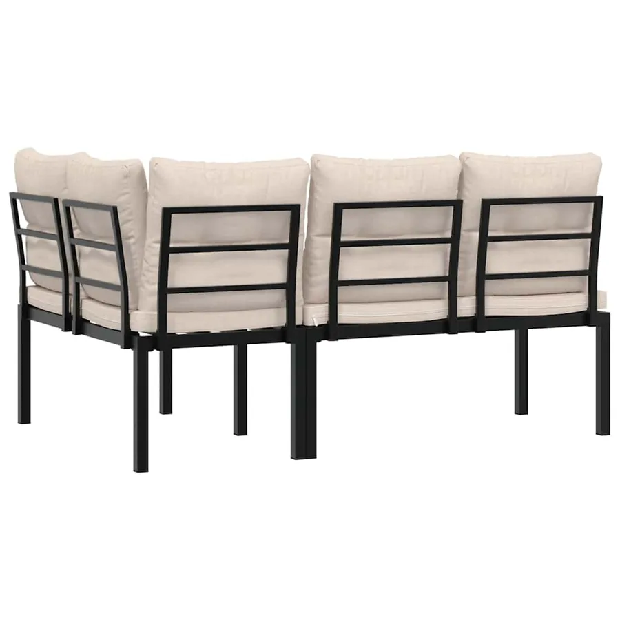 Bancs de jardin avec coussins lot de 2 acier enduit de poudre - 5