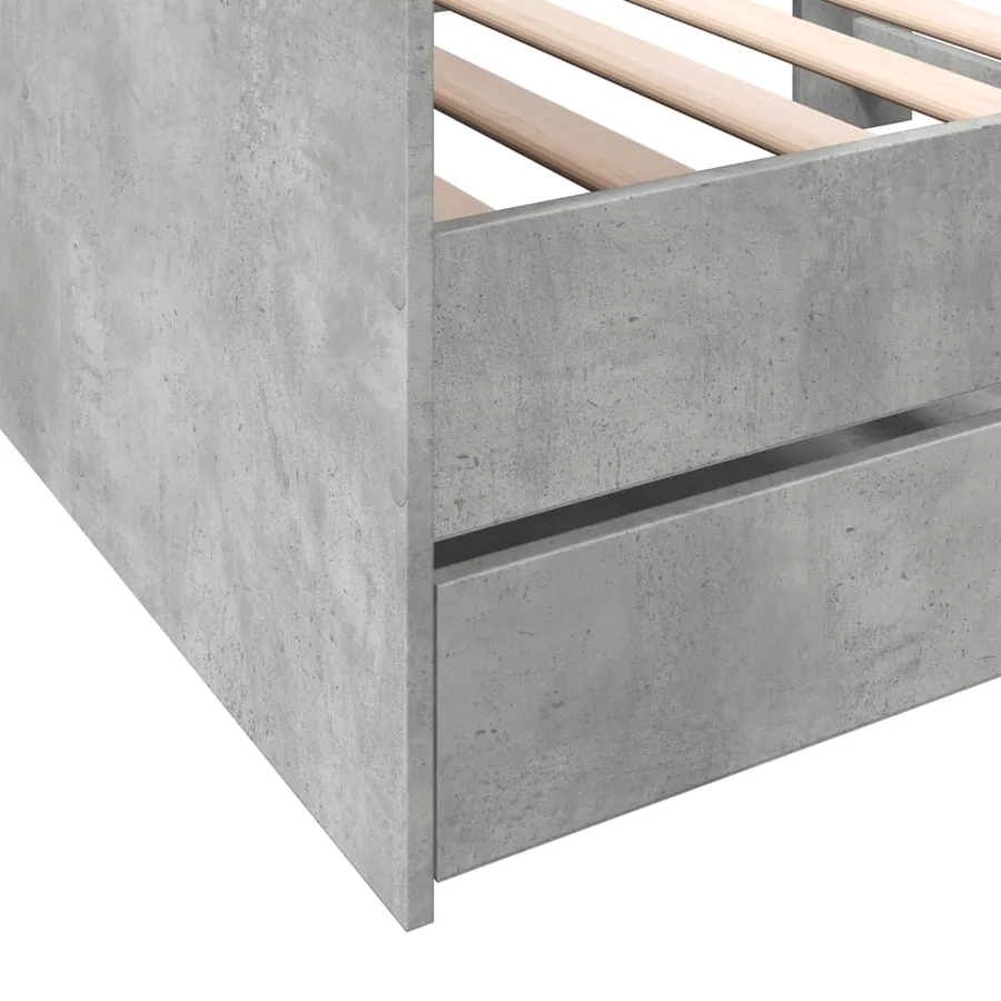 Lit de jour avec tiroirs sans matelas gris béton 100x200 cm - 7