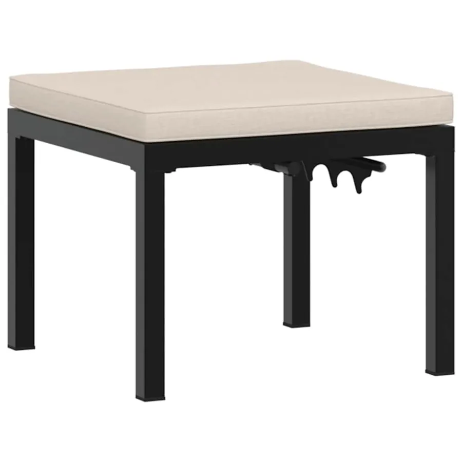 Salon de jardin avec coussins 4 pcs noir acier enduit de poudre - 4