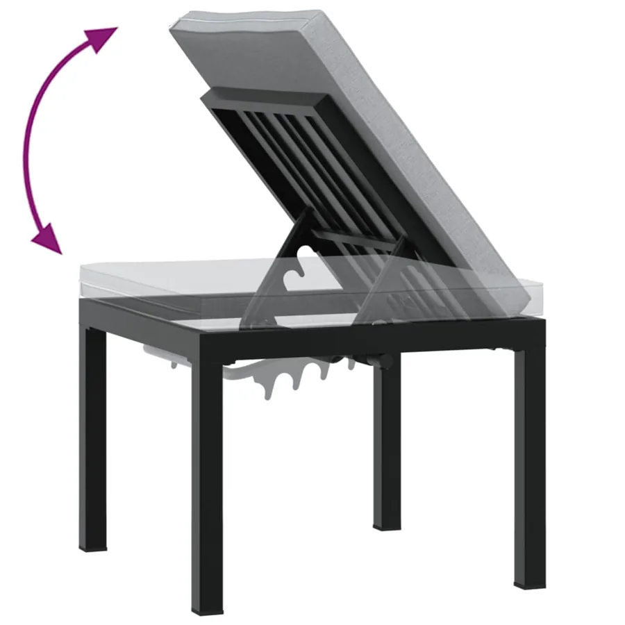 Ensemble de banc de jardin avec coussins 3 pcs noir - 6