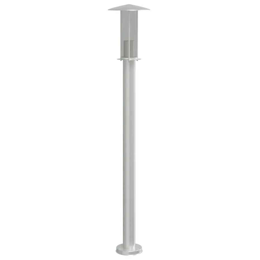 Lampadaires d'extérieur 3 pcs argenté 100 cm acier inoxydable - 4