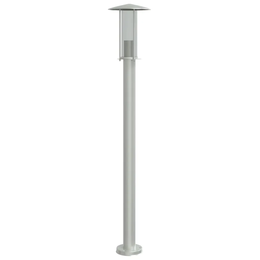 Lampadaires d'extérieur 3 pcs argenté 100 cm acier inoxydable - 5