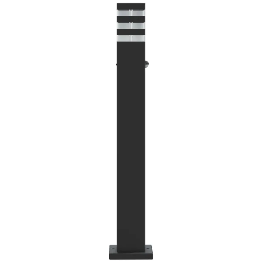 Lampadaires d'extérieur avec capteur 3 pcs noir 80 cm aluminium - 5