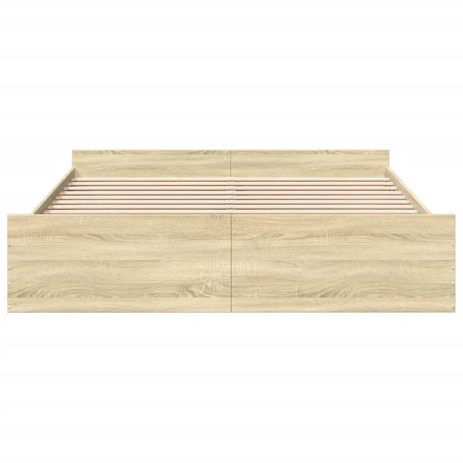 Cadre de lit avec tiroirs sans matelas chêne sonoma 180x200 cm - 4