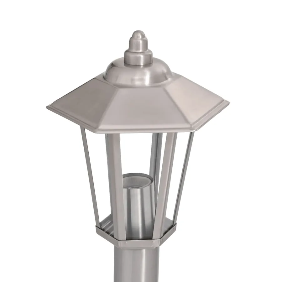 Lampadaires d'extérieur 3 pcs argenté 120 cm acier inoxydable - 6