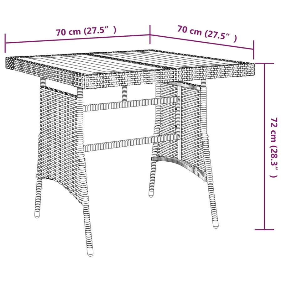 Ensemble à manger d'extérieur 3 pcs Résine tressée Noir - 9
