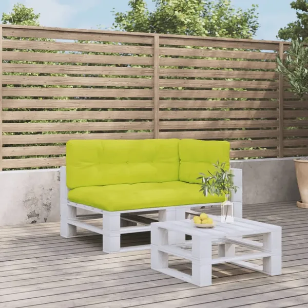 Coussins de palette lot de 3 vert vif tissu
