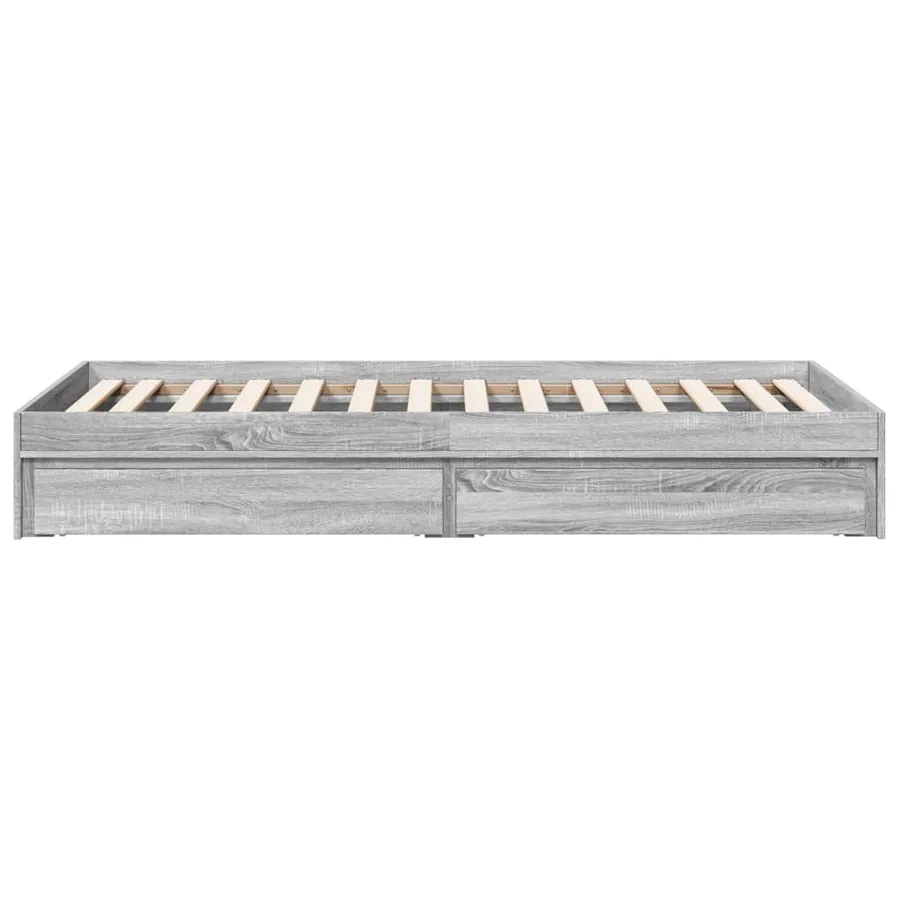 Cadre de lit avec tiroirs sans matelas sonoma gris 100x200 cm - 5