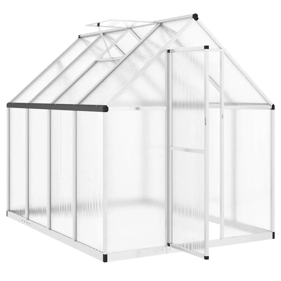 Serre avec cadre de base argenté 224x169x195 cm aluminium - 6