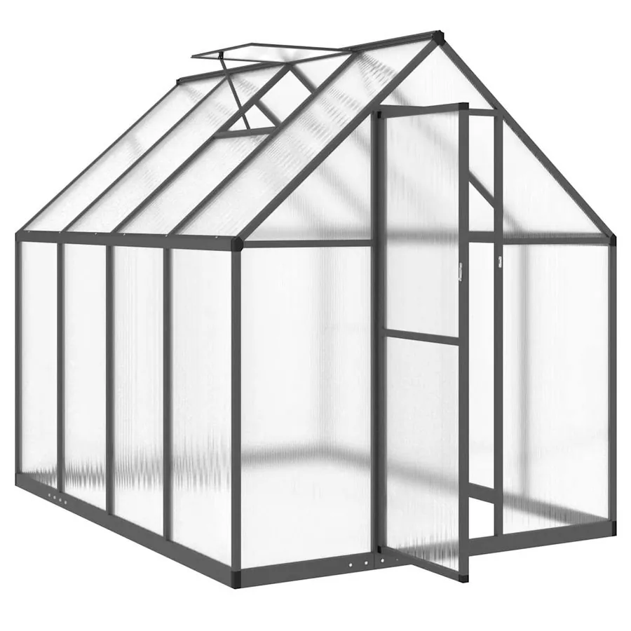Serre avec cadre de base anthracite 224x169x195 cm aluminium - 6