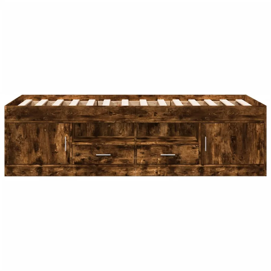 Lit de jour avec tiroirs sans matelas chêne fumé 75x190 cm - 4