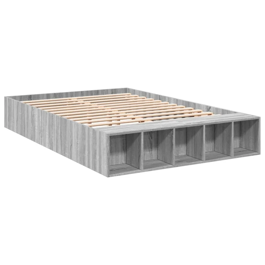 Cadre de lit sans matelas sonoma gris 140x190 cm - 3